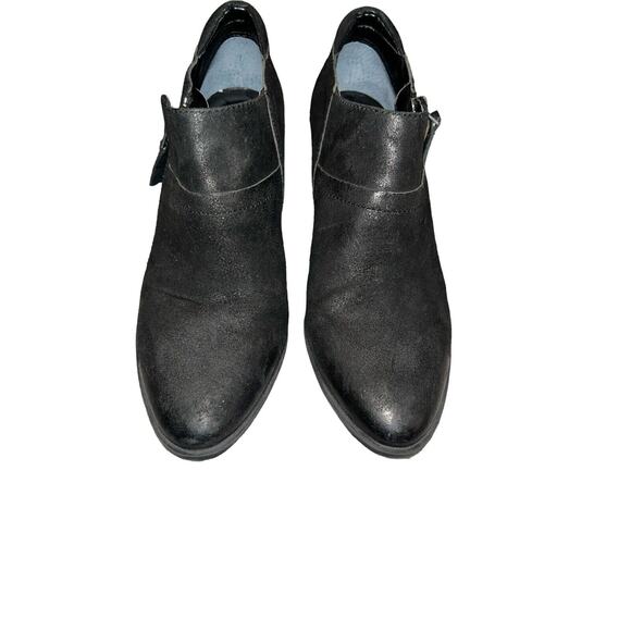 Franco Sarto Greco Womens Size 7M Black Leather Side Zips Heeled Ankle Booties - Picture 3 of 10